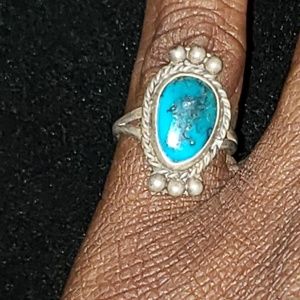 Vintage Petite Turquoise Inlay Ring
